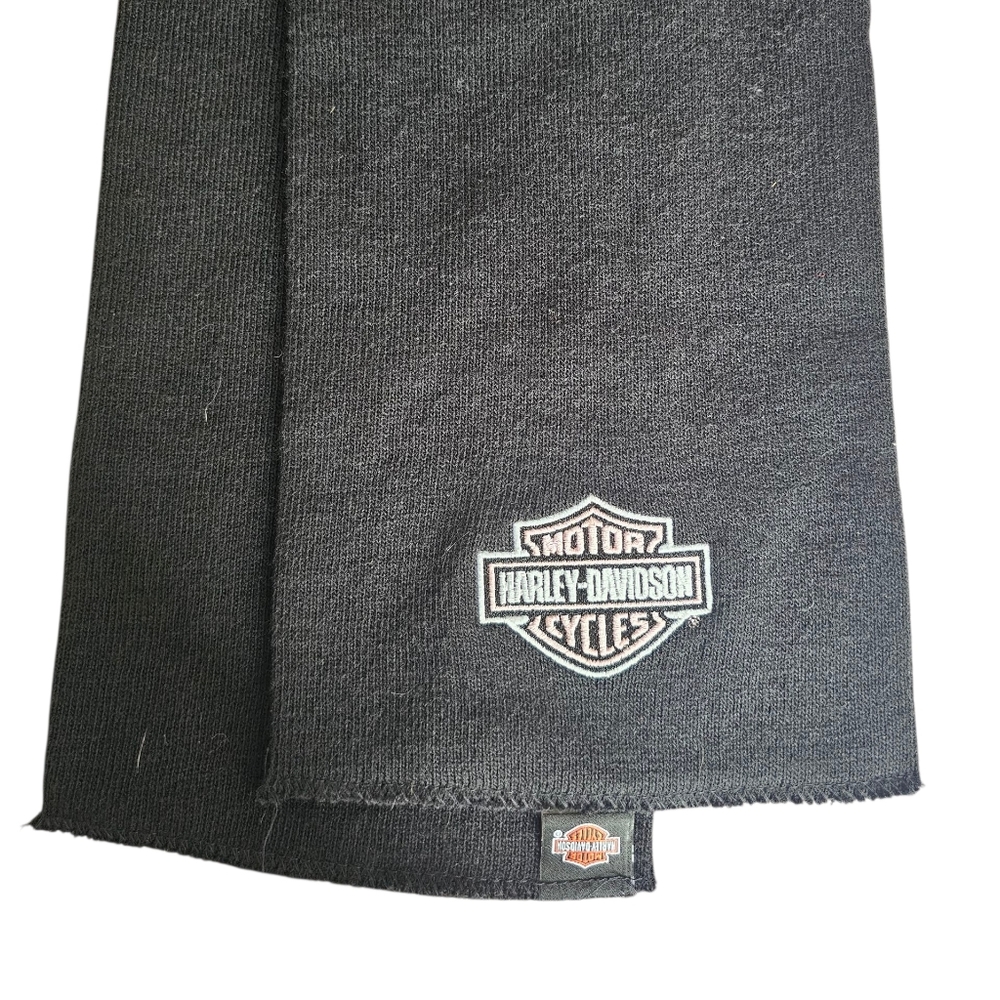 Harley-Davidson Made In The USA Embroidered White Pink Logo Rock Grunge‎ Scarf